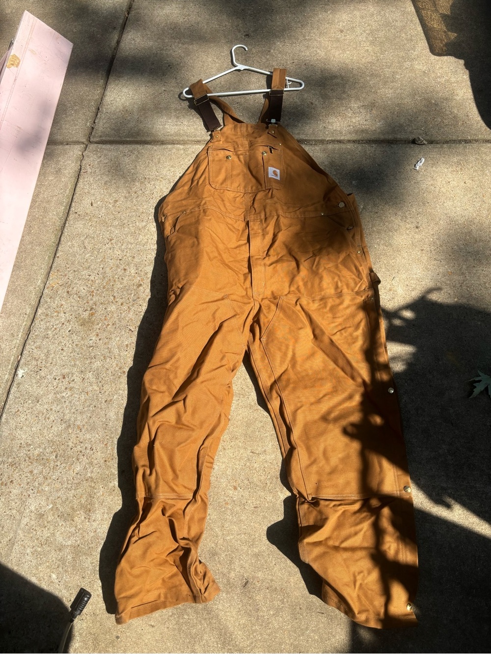 Carhartt Women's Brown/Tan Canvas Bib Overalls